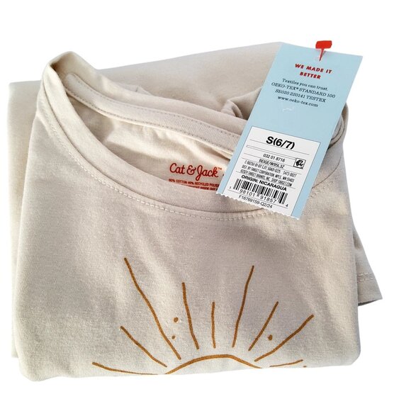 Long-Sleeve Cat & Jack Kids Mountain Print Graphic Tee Size S Cotton/Polyester B - Picture 4 of 4